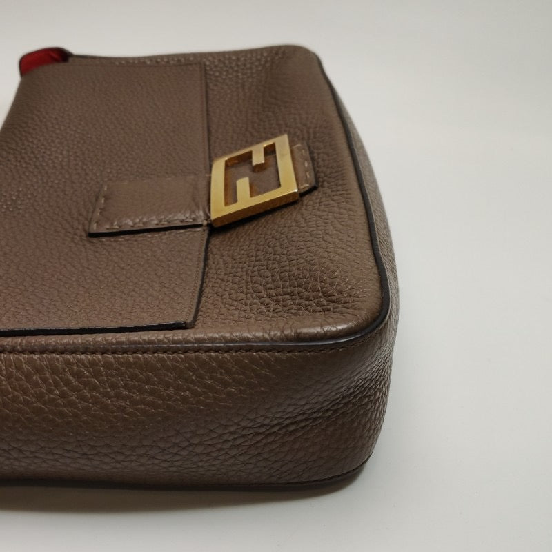 Fendi Baguette Selleria Calfskin Leather Crossbody Bag Large Brown