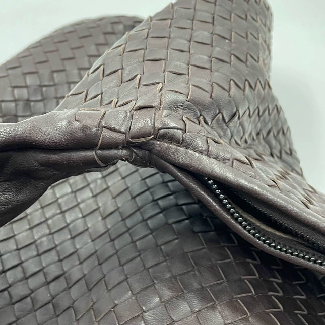 Sold Bottega Veneta Hobo Bag Large Dark Brown Lambskin leather