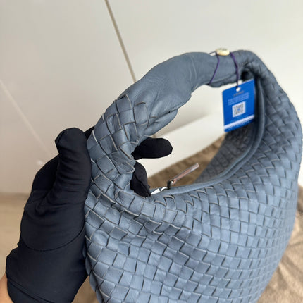 Sold Bottega Veneta Hobo Bag Lambskin leather Greyish Misty Blue Medium 40cm