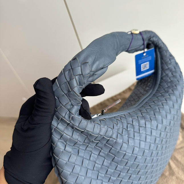 Sold Bottega Veneta Hobo Bag Lambskin leather Greyish Misty Blue Medium 40cm