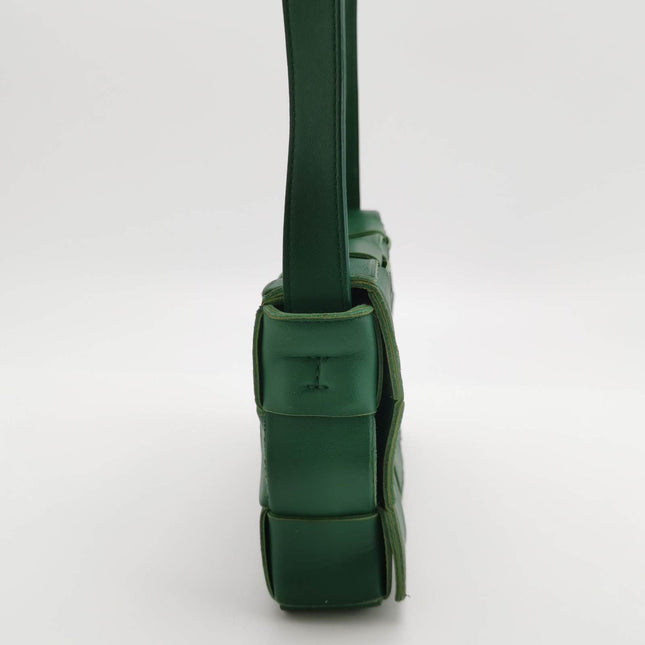 Sold Bottega Veneta Cassette Green Leather Crossbody Bag
