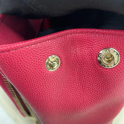 Chanel Business Affinity Small Pink Caviar Leather Top Handle Crossbody Bag