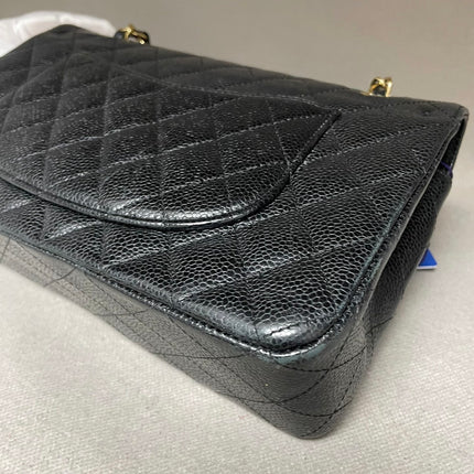 Chanel Classic Flap Medium Black Caviar Leather with 24k Gold Hardware, 2008-2009