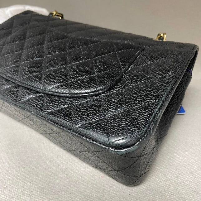 Chanel Classic Flap Medium Black Caviar Leather with 24k Gold Hardware, 2008-2009