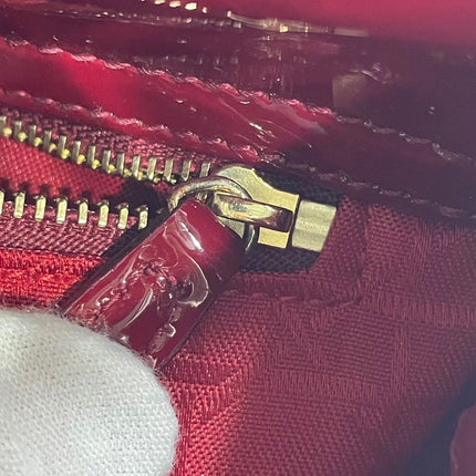 Lady Dior Mini Handbag 2017 Red Patent Leather Gold-tone Chain Strap