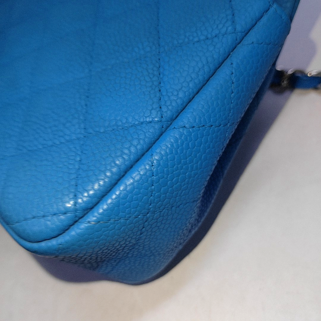 Chanel Classic Flap Rectangular Mini Blue Caviar Leather