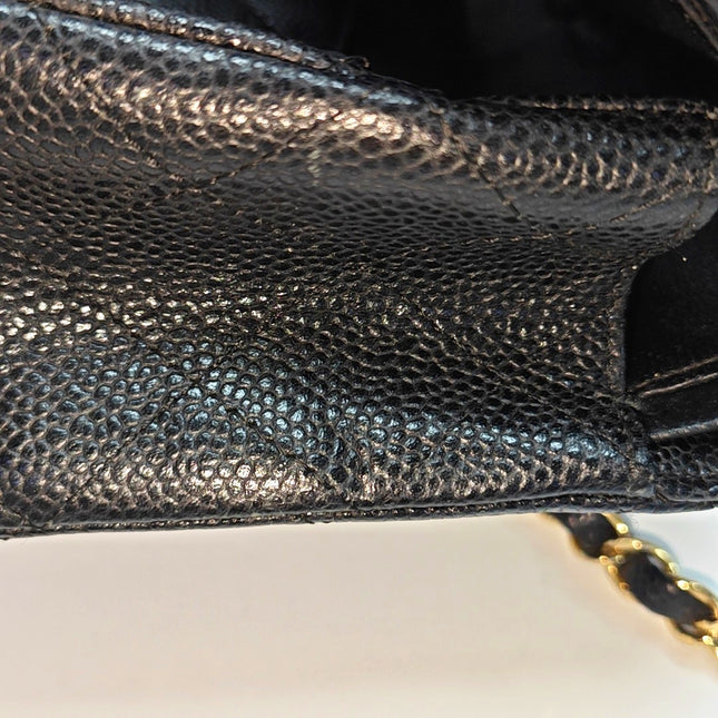 Chanel Classic Flap Medium Black Caviar Leather with 24k Gold Hardware, 2008