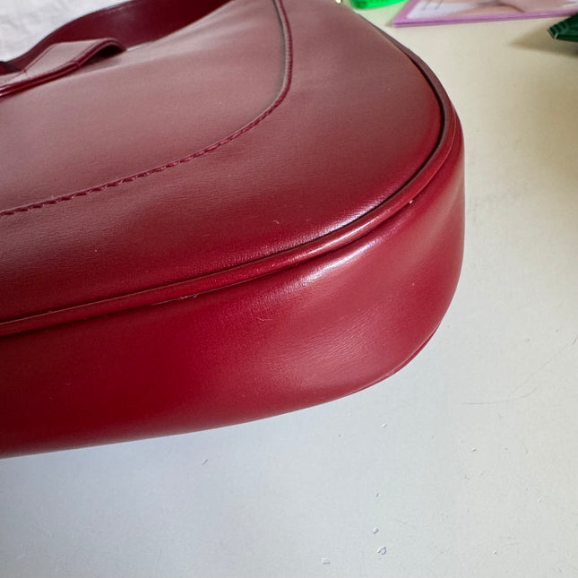 Gucci Jackie 1961 Red Burgundy Leather Bag Small Shoulder Bag