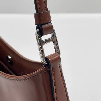 Prada Cleo Caramel Brown Leather Shoulder Bag