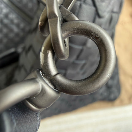 Bottega Veneta Maxi Convertible Tote Bag Hobo Black Leather Two-way Carry 50cm