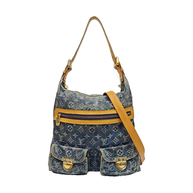 Louis Vuitton Monogram Blue Denim Baggy GM Large Shoulder Bag