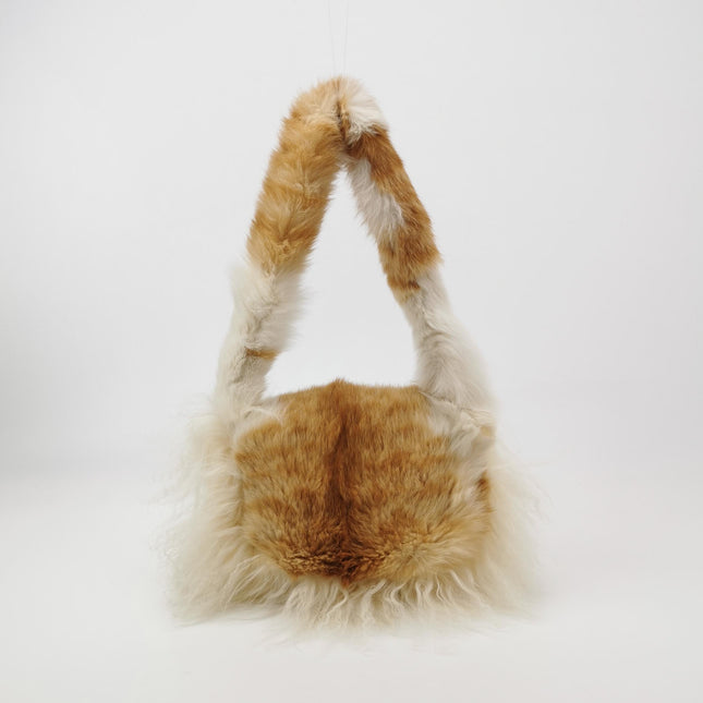 Fendi Multicolor Brown Fur FF Logo Flap Shoulder Bag