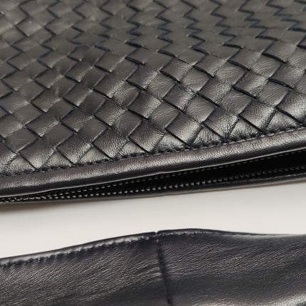Bottega Veneta Hobo Maxi Midnight Navy Black leather Tiny Fringes 50cm
