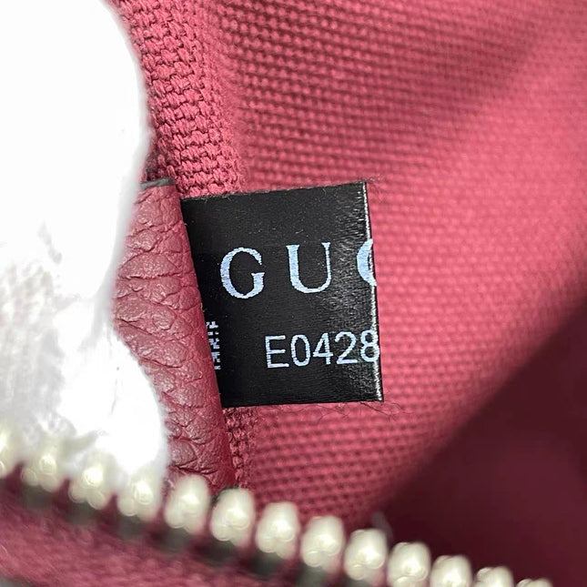 Gucci Jackie 1961 Burgundy Large Pebbled Leather Shoulder Bag with Strap