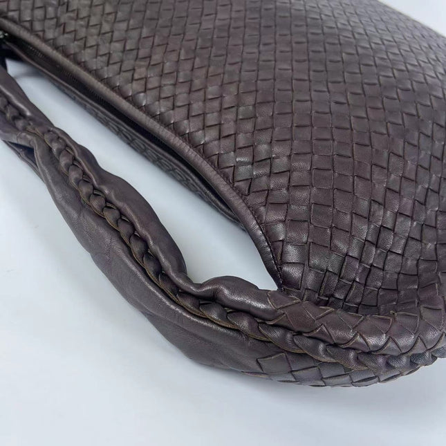 Bottega Veneta Veneta Hobo Maxi Dark Brown Lambskin Leather 52cm