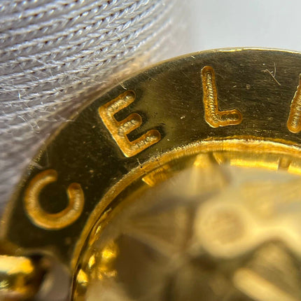 Celine 1990s Gold-tone Triomphe Planet Link Charm Bracelet