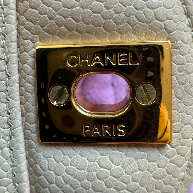 Chanel Timeless Classic Flap Medium Beige Caviar Leather Gold Hardware, 2009-2010