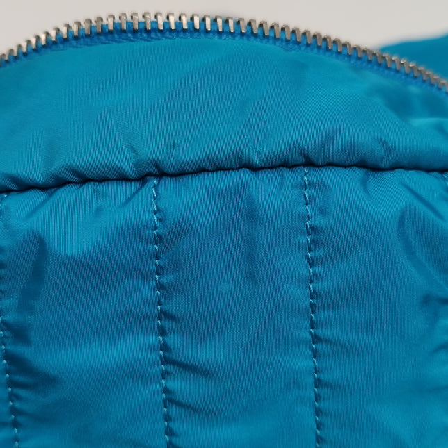 Chanel Blue Quilted Nylon Puffer Jumbo Flap Bag Chain Strap