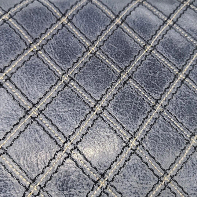 Sold Chanel Classic Flap 2014 Medium Navy Fabric Diamond Quilting Crossbody Bag