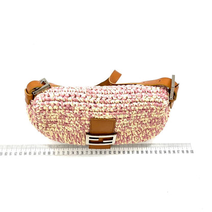 Sold Fendi Baguette Raffia Straw Multicolor Shoulder Bag