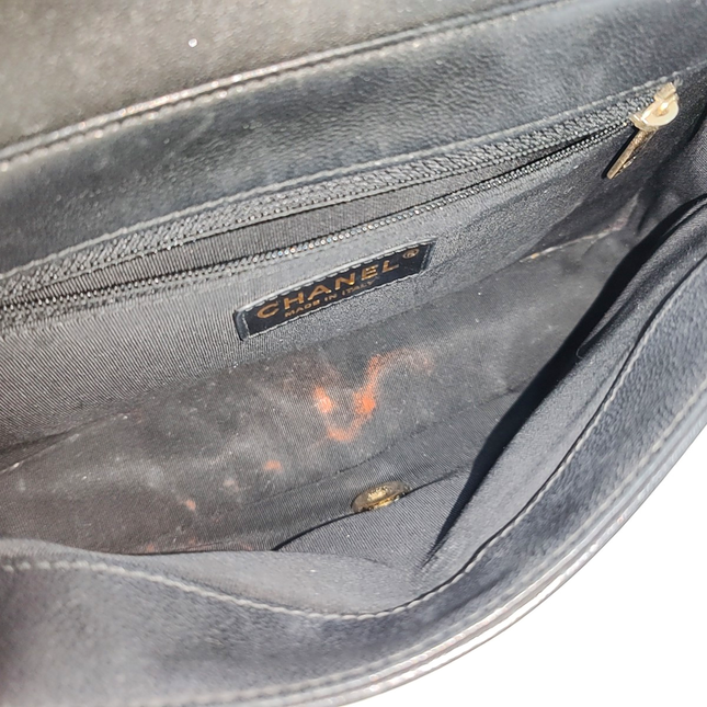 Chanel Single Flap Medium Chevron Black Quilted Lambskin Leather, 2017-2018