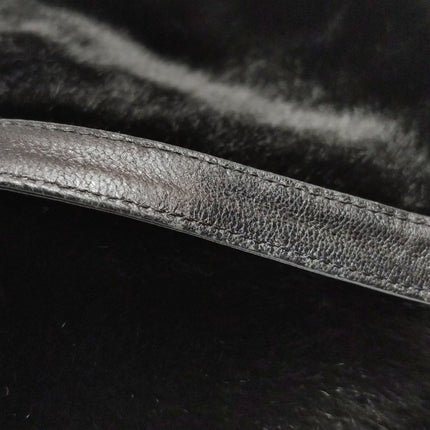 Fendi Mamma Baguette Black Faux Fur Shoulder Bag