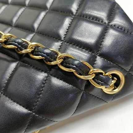 Chanel Classic Flap Maxi Black Lambskin Leather Single Flap with Gold Hardware 2009-2010