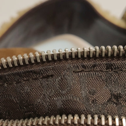 Dior Flight Medium Brown Shearling Leather Shoulder Bag