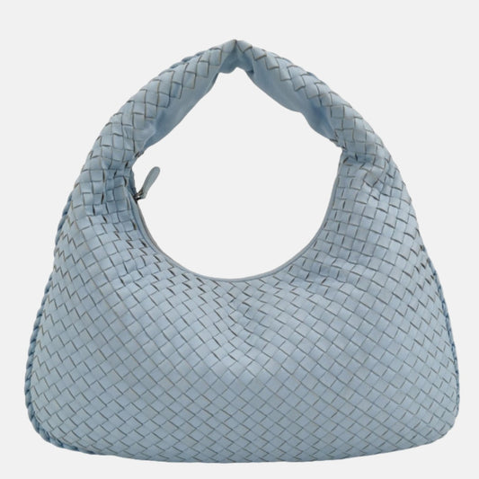 Bottega Veneta Veneta Hobo Medium Baby Blue Intrecciato Leather Bag 43cm-Luxbags