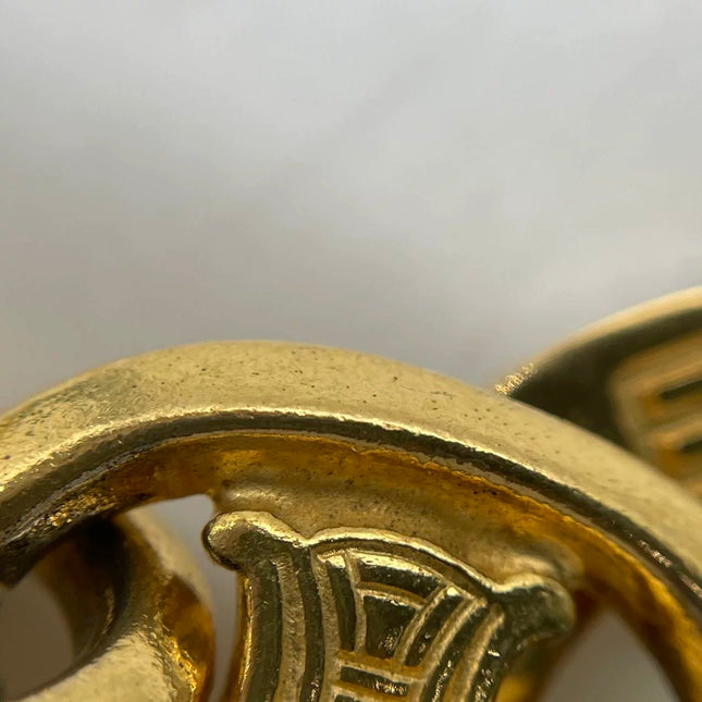 Celine 1990s Vintage Gold-tone Triomphe Planet Link Charm Bracelet