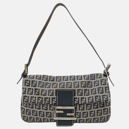 Fendi Baguette Navy Zucchino Print Monogram-Luxbags