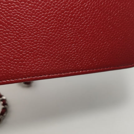 Chanel Wallet on Chain WOC Double CC Red Caviar Leather
