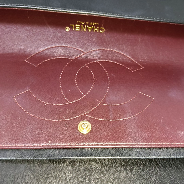 Chanel Classic Flap Jumbo Black Lambskin Leather Double Flap Gold Hardware