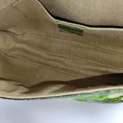 Gucci Jeweled Dragon Bag Green Crocodile and GG Velvet Bamboo Chain Strap Shoulder Bag