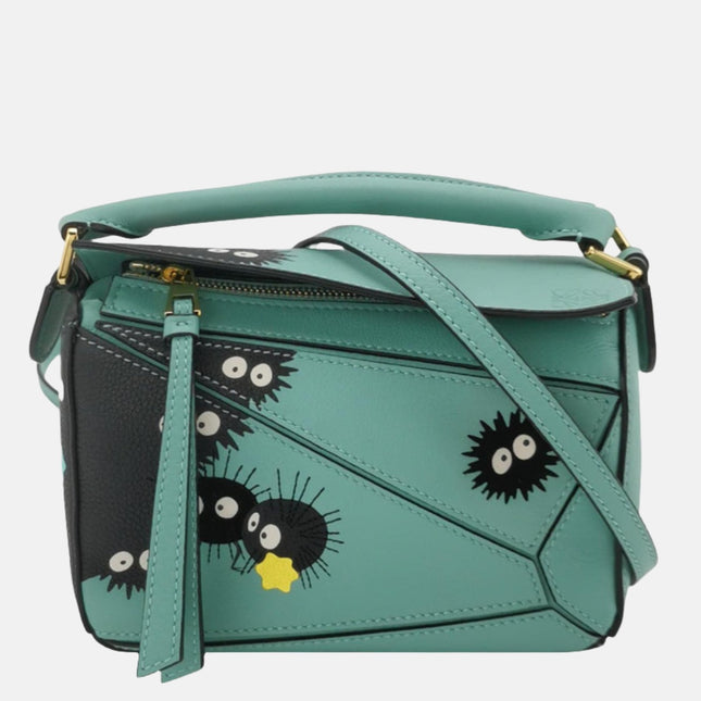Loewe x Howl's Moving Castle Studio Ghibli Collection Puzzle Calcifer Mini Black Crossbody Bag-Luxbags