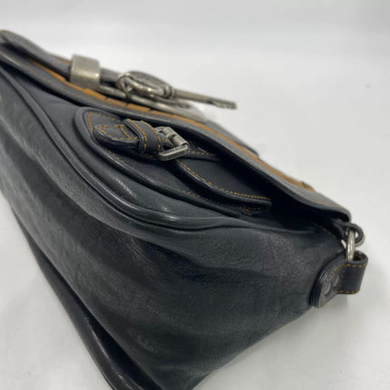 Dior Vintage Gaucho Mini Black Leather Crossbody Bag