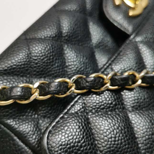 Chanel Classic Flap Medium Black Caviar Leather Gold Hardware, 2009-2010