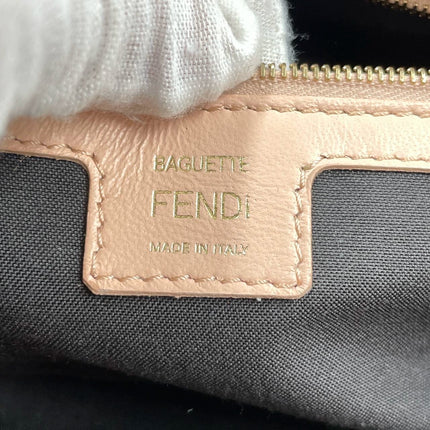 Fendi Baguette Lambskin Leather Crossbody Bag Medium Pink