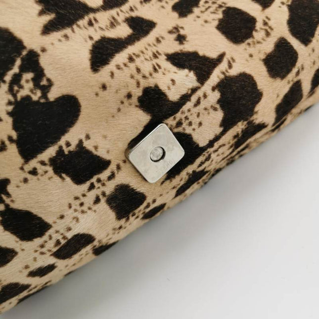 Sold Fendi Baguette Pony-style Calfskin Leather Brown Printed on Beige