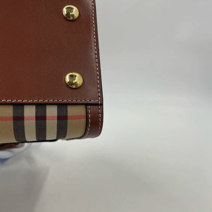 Sold Burberry Title Tote Small Leather Handbag