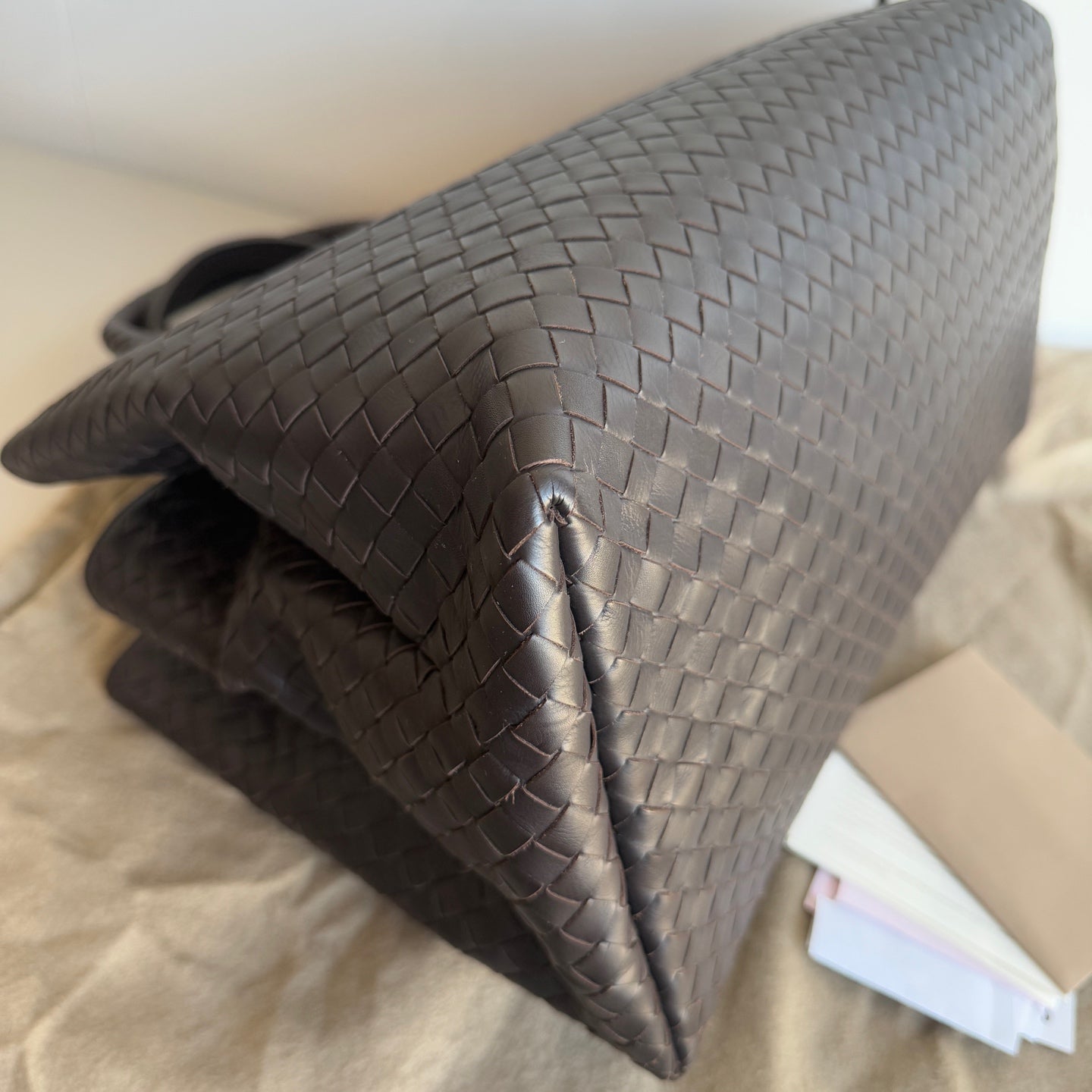 Bottega Veneta Roma Large Intrecciato Nappa Leather Dark Brown 35cm