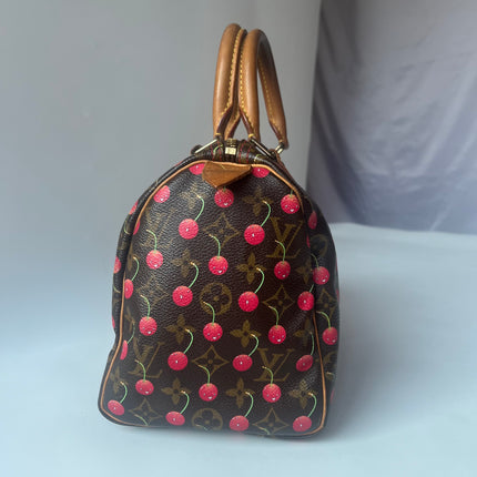 Sac bandoulière Louis Vuitton x Takashi Murakami Speedy 25 Cerises en Monogram