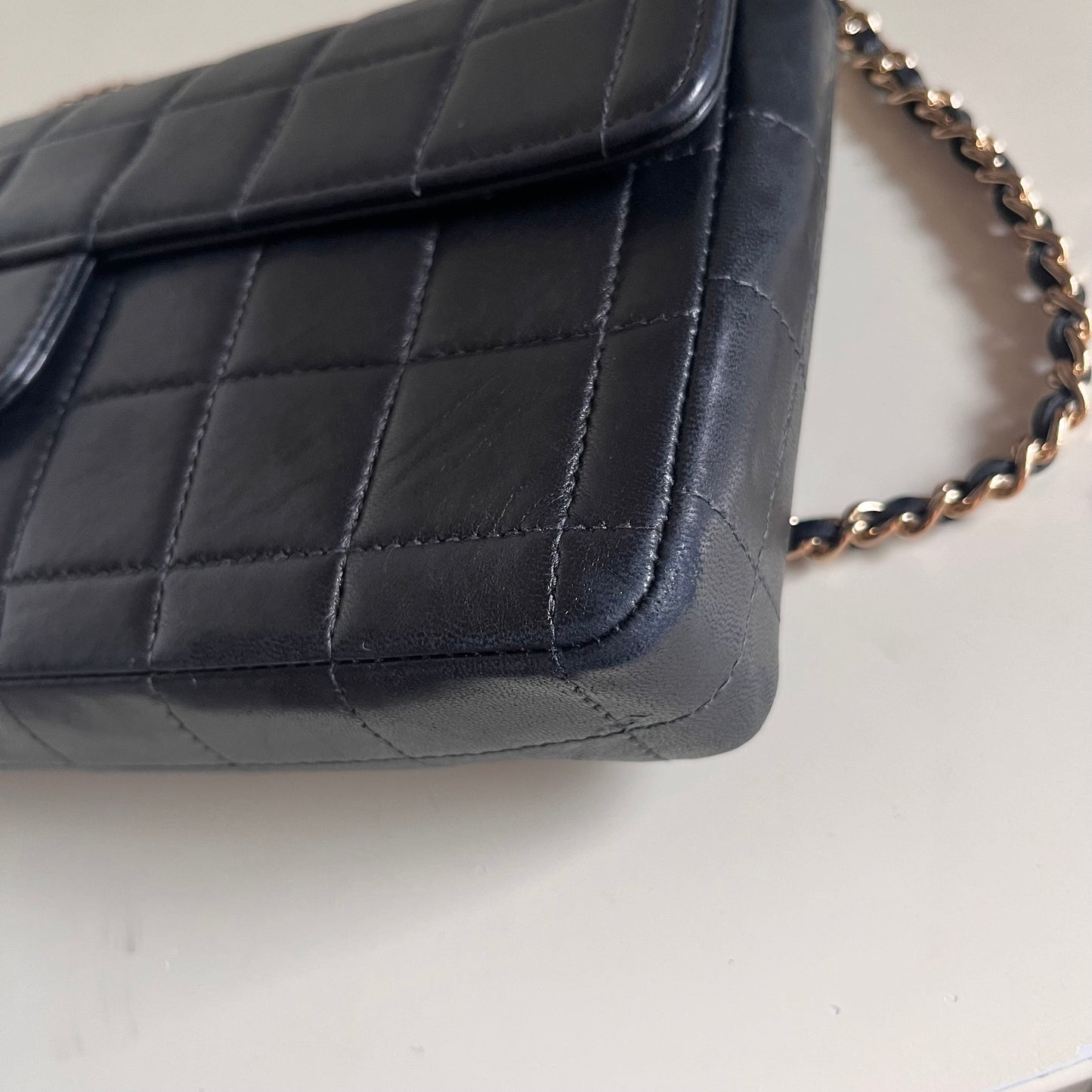 Sold Chanel East West Chocolate Bar Black Leather