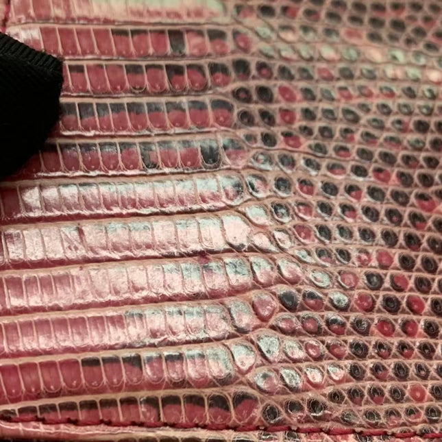 Fendi Baguette Purple Lizard Skin Leather Handbag