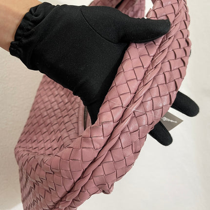 Sold Bottega Veneta Veneta Hobo Medium Cherry Blossom Pink Intrecciato Leather Bag 40cm