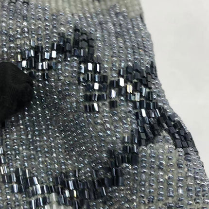 Gucci by Tom Ford Grey Blue Beaded Snake-skin Pattern Chain Shoulder Bag S/S 2000