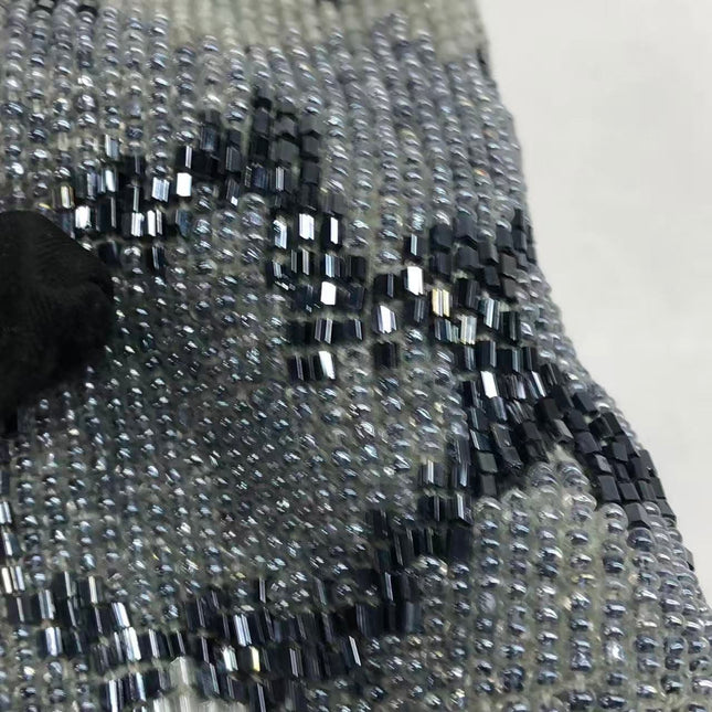 Gucci by Tom Ford Grey Blue Beaded Snake-skin Pattern Chain Shoulder Bag S/S 2000