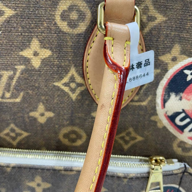 Sac cabas Louis Vuitton OnTheGo Large Hotel Labels Monogram Marron