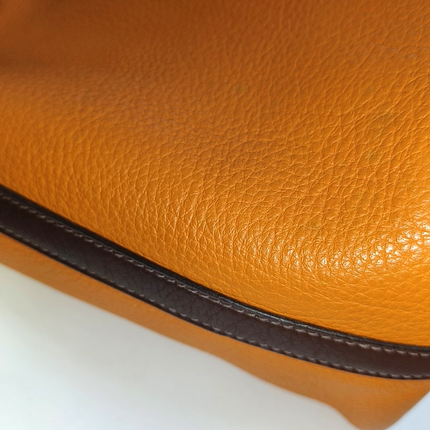 Hermes Picotin 18 Orange  Brown Strap Clemence Taurillon Leather 2003