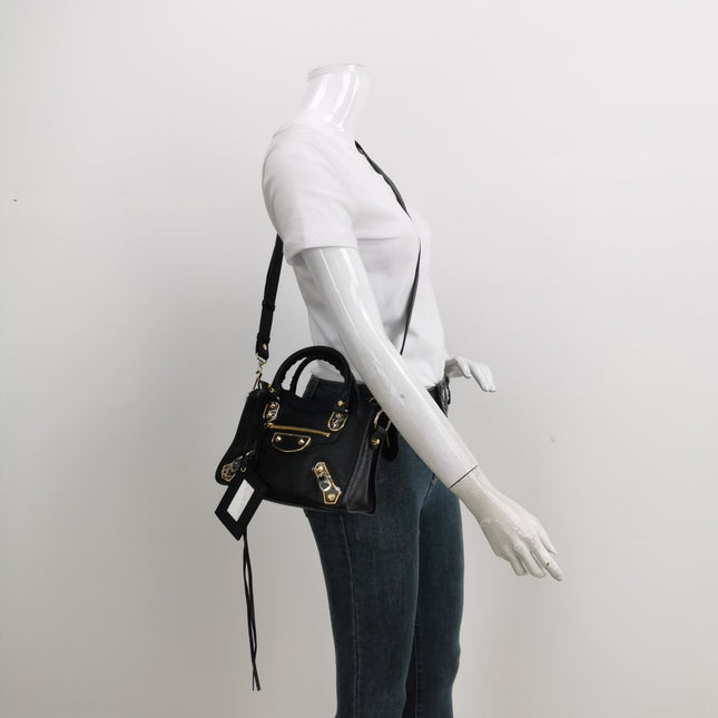 Sold Balenciaga City Bag Black with Gold hardware Mini Crossbody Bag